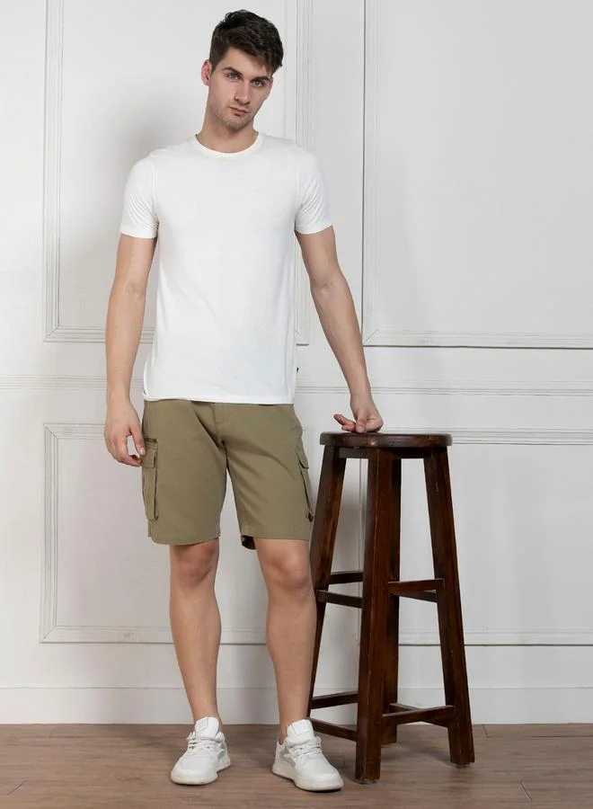 Dennis Lingo Relaxed Fit Mid Rise Cargo Pockets Shorts by Styli