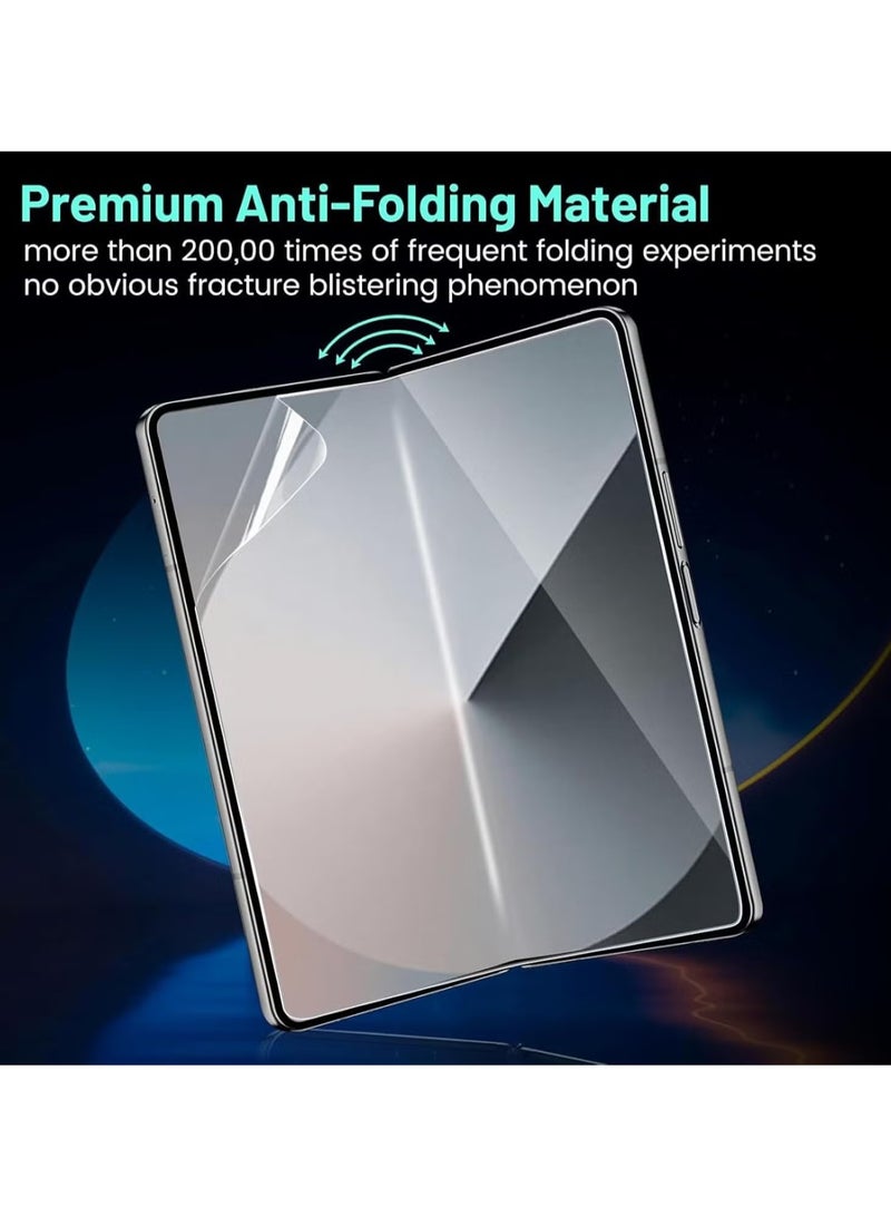 ELTRAZONE Samsung Galaxy Z Fold 6 Screen Protector | 2 Pack Inside Flexible TPU Hydrogel Film + 2 Pack Front TPU Screen Protector + 2 Pack Camera Lens Protector | HD Clear, Full Protection for Foldable Screen - Image 3