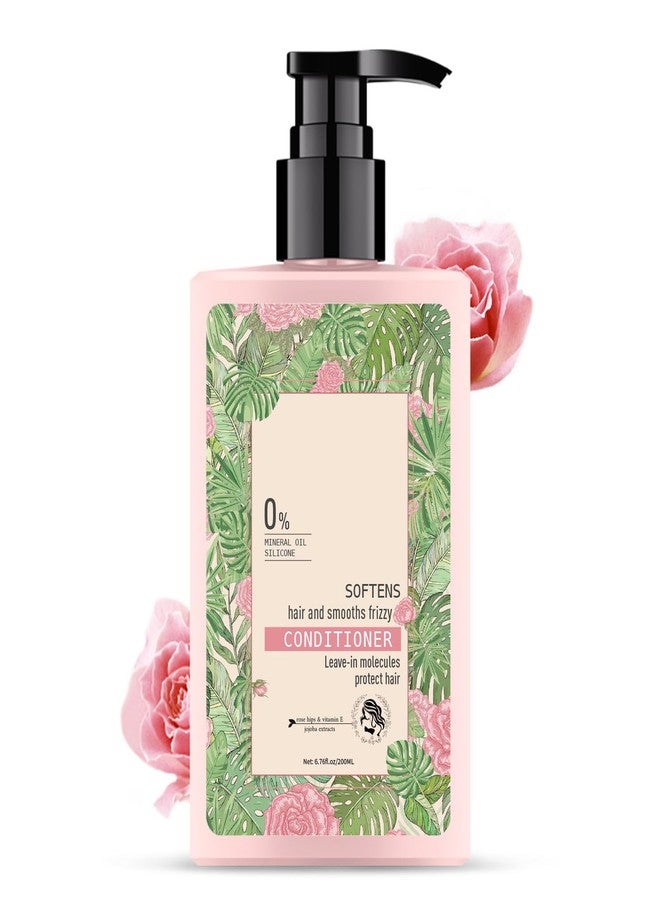 Grospe Rose Hair Conditioner,Softening Leave-In Conditioner With Rose Hips Extract,Vitamin E & Jojoba Oil,Softens Hair and Smooths Frizzy Conditioner,free from mineral oile,For Dry,Damaged Hair And Growth - Image 1
