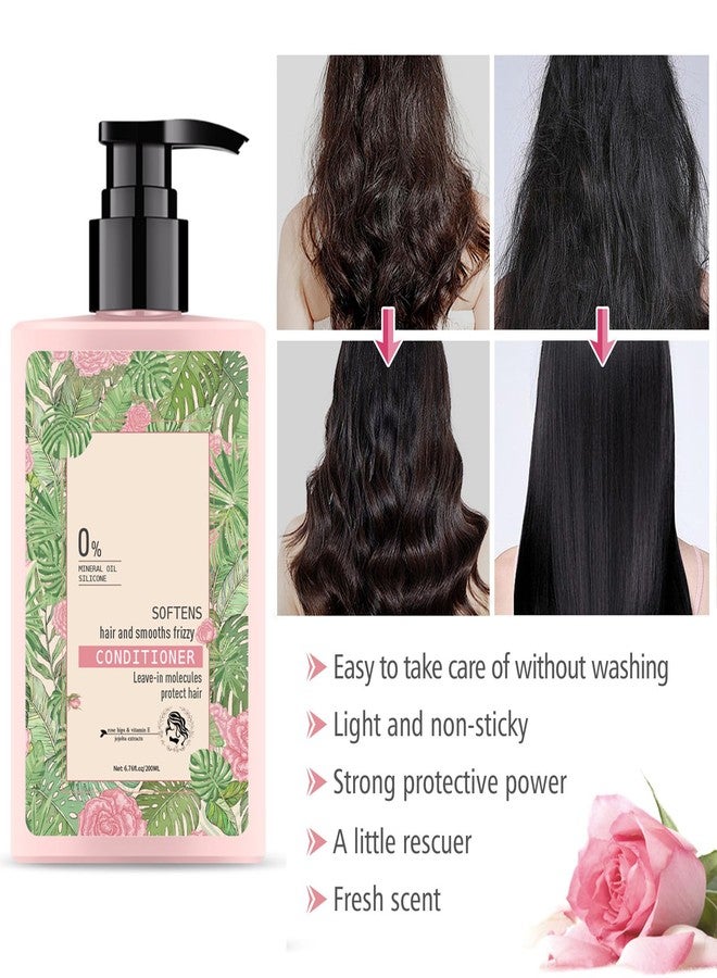 Grospe Rose Hair Conditioner,Softening Leave-In Conditioner With Rose Hips Extract,Vitamin E & Jojoba Oil,Softens Hair and Smooths Frizzy Conditioner,free from mineral oile,For Dry,Damaged Hair And Growth - Image 5
