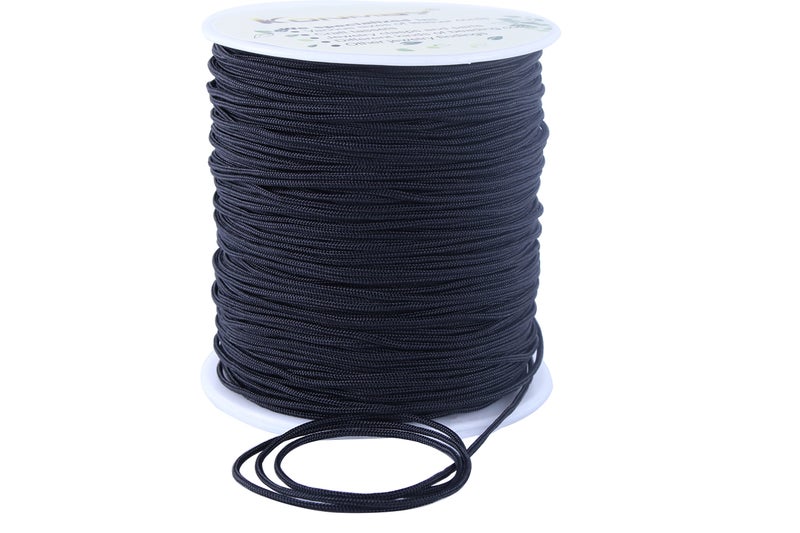 KONMAY 1.5mm Braided Nylon Bracelet Making String Cord,150 Yards Nylon Shamballa Macramé/Beading Cord Lift Shade Cord, Black 900 - Image 5