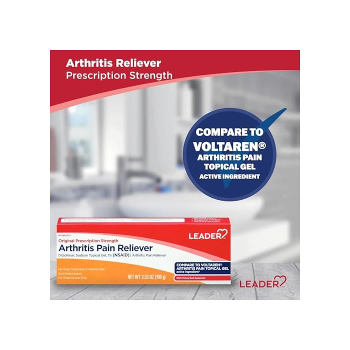 Leader Arthritis Pain Relief Gel, Original Prescription Strength, Diclofenac Sodium Topical Gel 1%, for Adults, Both Men & Women, and Children 12+, Compare to Voltaren, 3.53 Oz (Pack of 2) - Image 2