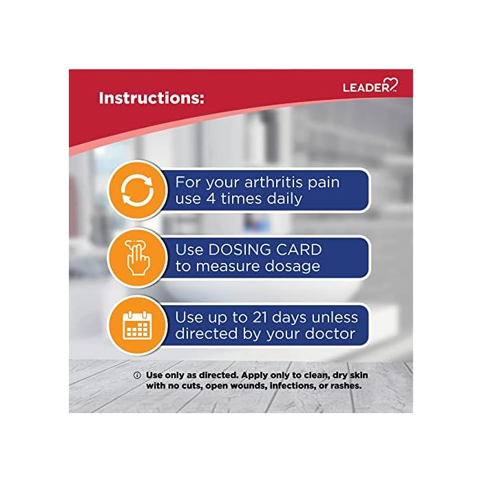 Leader Arthritis Pain Relief Gel, Original Prescription Strength, Diclofenac Sodium Topical Gel 1%, for Adults, Both Men & Women, and Children 12+, Compare to Voltaren, 3.53 Oz (Pack of 2) - Image 5
