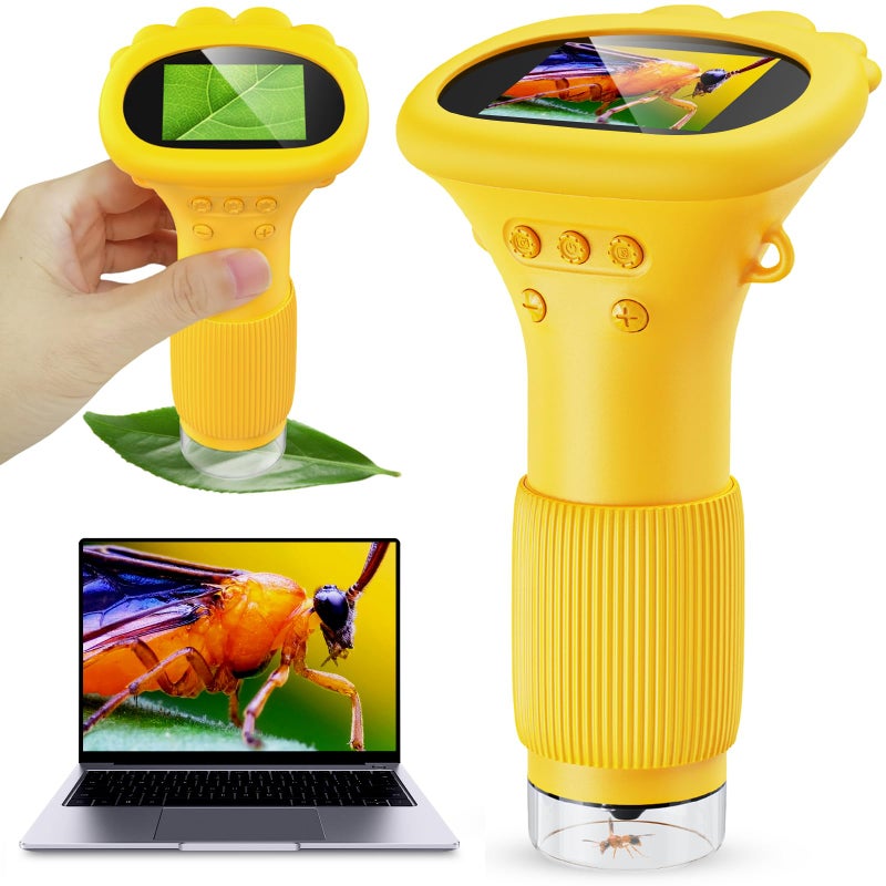 Ashfly Kids Microscope Ashfly 1000X Portable Microscope for Kids Photo Video Miniscope Pocket Microscope Gifts 2 Digital Screen 2026 for Boys Girls Age 312 - Image 2