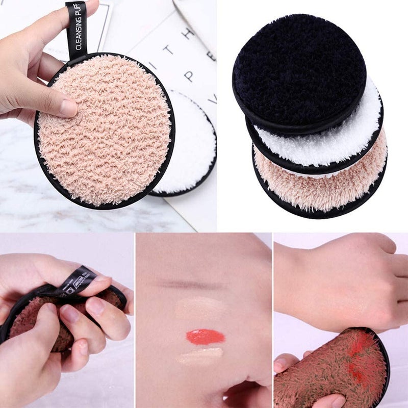 MYYNTI MYYNTI Reusable Makeup Remover Pads and Eye Makeup Remover Pads Set Face Wash Sponges for Cleaning Cosmetic Spa Mask Cleansing Sponge for Face Multicolor Makeup REmover Pad1pcs  - Image 2