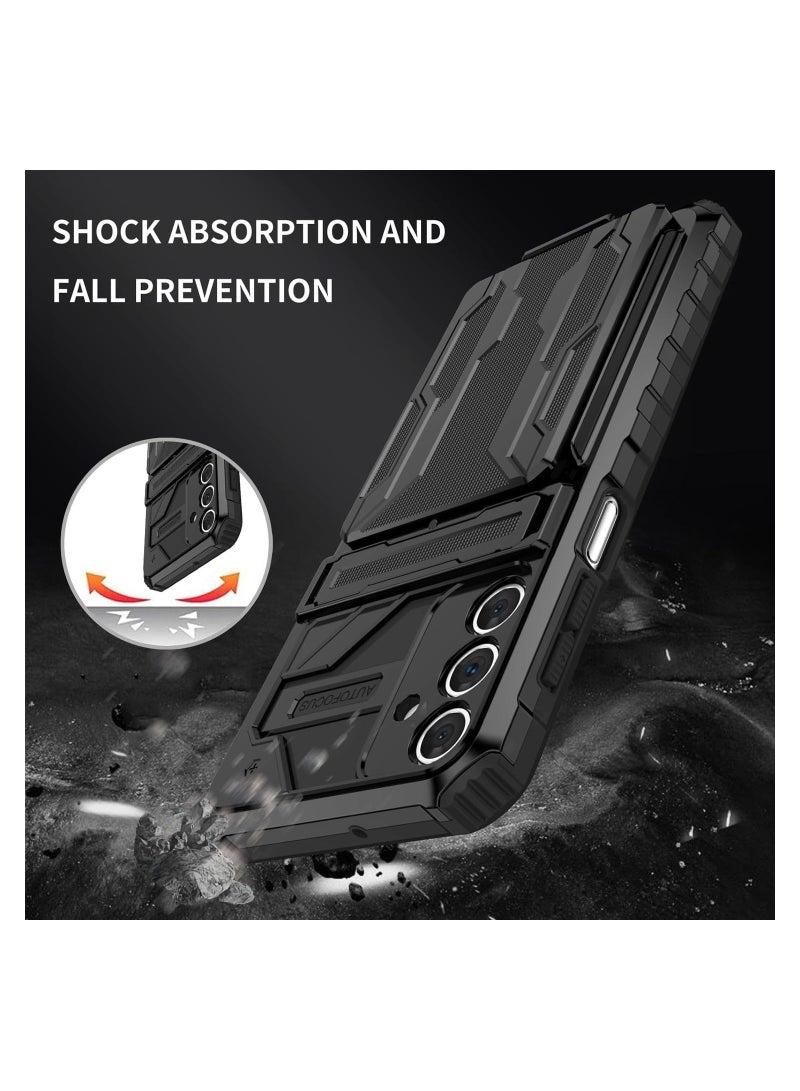 Protective Cover for Samsung Galaxy A55 5G Wallet Case with Credit Card Holder Stand Kickstand Slim Rugged Shockproof Heavy Duty Defender Armor  - Image 3