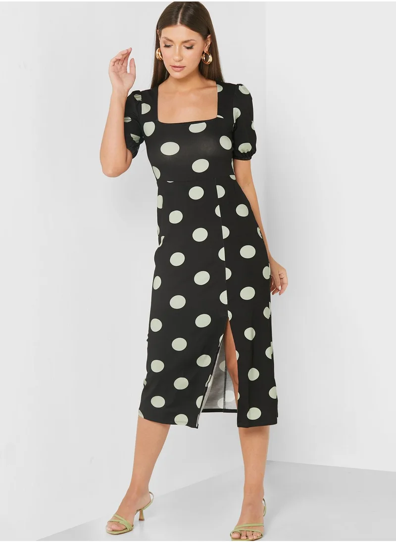 DOROTHY PERKINS Side Split Polka Dot Dress