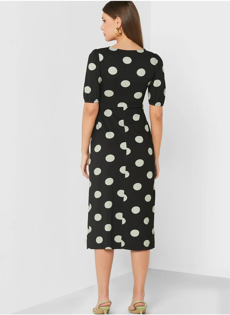 DOROTHY PERKINS Side Split Polka Dot Dress