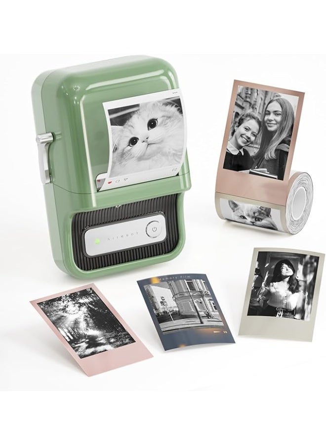 NIIMBOT Label Printer B21 Pro, 300dpi Self-Adhesive Labeling Device, Bluetooth Labelling Device, Label Printer, Photo Printer for Learning, Study Notes, Picture Print, Scrapbooking, Avocado Green - Image 1