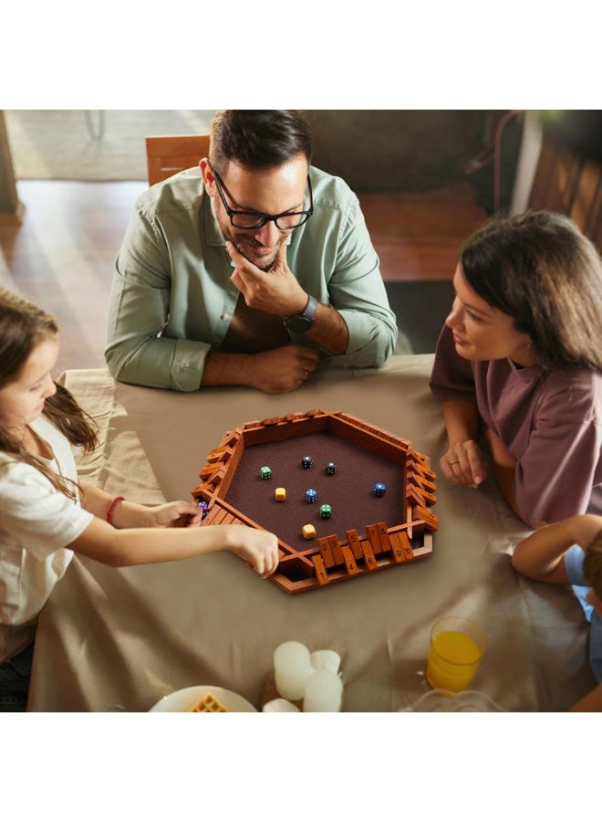Upgraded 1-6 Players Shut The Box Dice Game, Wooden Board Table Math Game with 12 Dice for Kids Adults, Family Classroom Home Party - Image 5