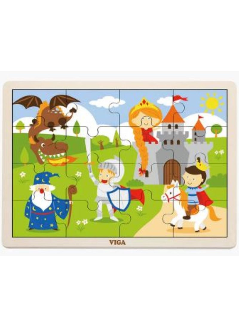 Viga 16-Piece Fairy Tale Magical Story Theme Wooden Puzzle - Image 1