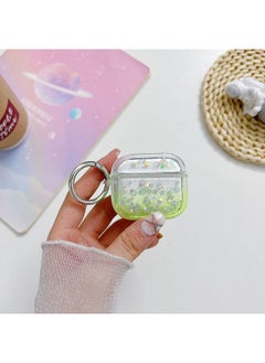 Case Cover For AirPods 3 Transparent Glitter Bluetooth Earphone Protective Case Green