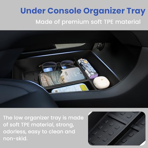 Carwiner 2PCS Center Console Organizer Compatible with 2024 2025 Hyundai Santa Fe Accessories Armrest Drawer Storage Box with Cup Holder Insert - Image 4