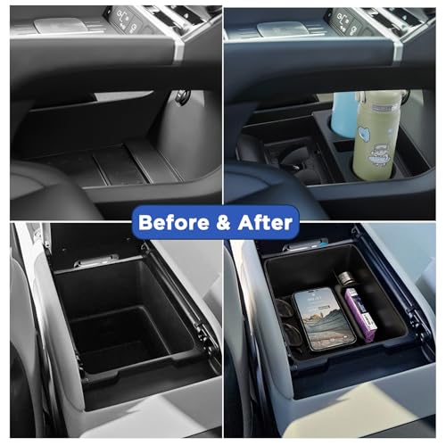 Carwiner 2PCS Center Console Organizer Compatible with 2024 2025 Hyundai Santa Fe Accessories Armrest Drawer Storage Box with Cup Holder Insert - Image 3