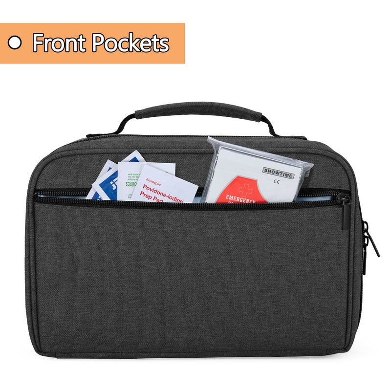 Damero Stethoscope Carrying Case Holds 2 Stethoscopes, Portable Stethoscope Case Compatible with 3M Littmann/ADC/Omron Stethoscope, BP Cuffs and Other Accessories, Black - Image 4