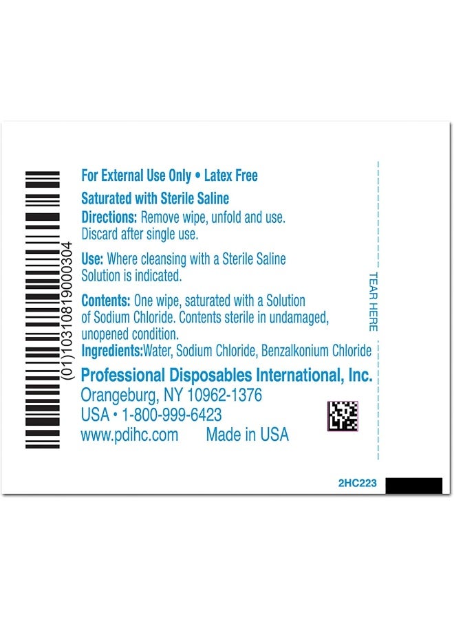 PDI Saline Wipe Hygea Individual Packet Saline Unscented 1 Count - Image 2