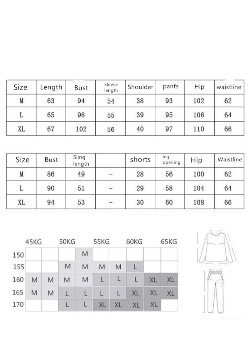 Generic - 7pcs pajamas set for women in all seasons imitation silk pajamas set - Image 1