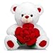 BEJOY Teddy Bear Stuffed Animals Plush Bear Holding Rose Soft Plush Toy Gifts 16 inches Pink - Image 3