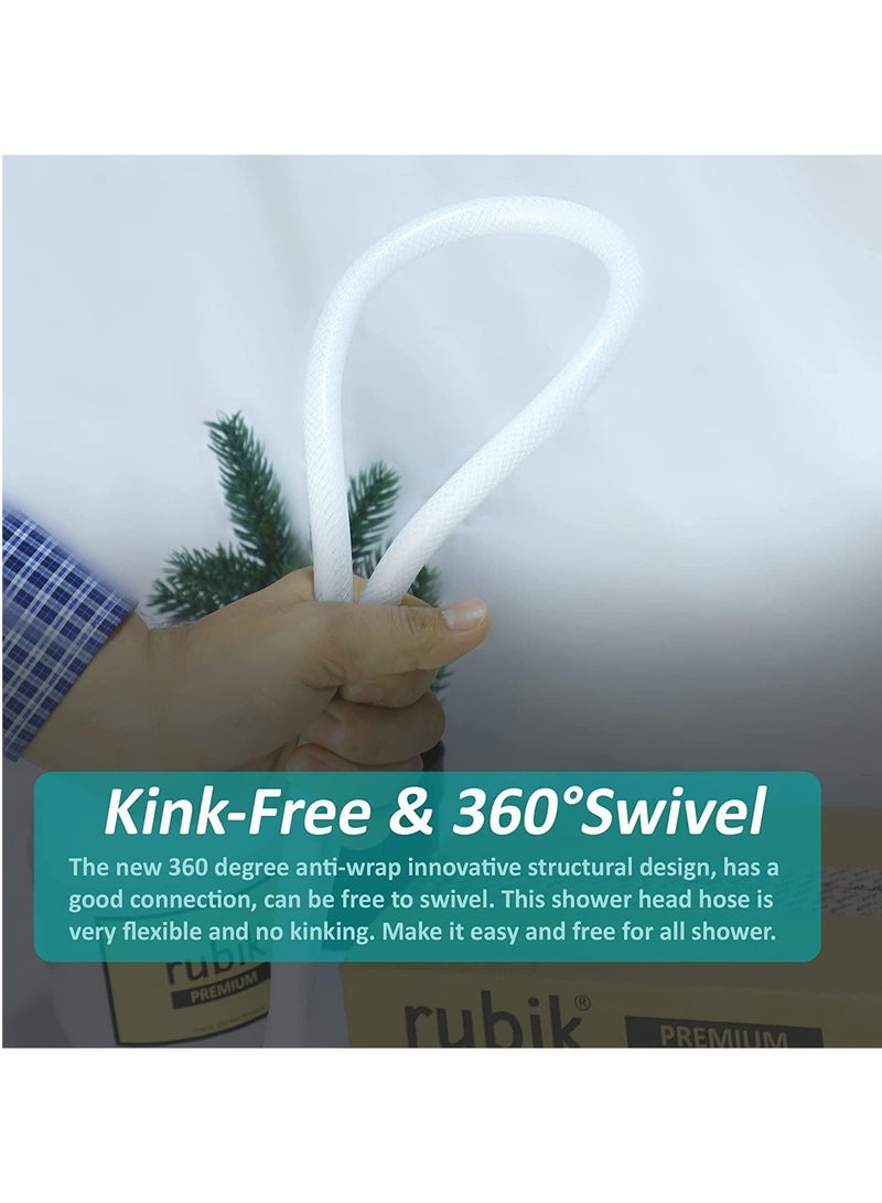 Rubik Shattaf Shower Hose Pipe with Metal connector, High Pressure Anti-twist PVC Explosion-Proof Encryption Bidet Hose (5 Meter) - Image 3