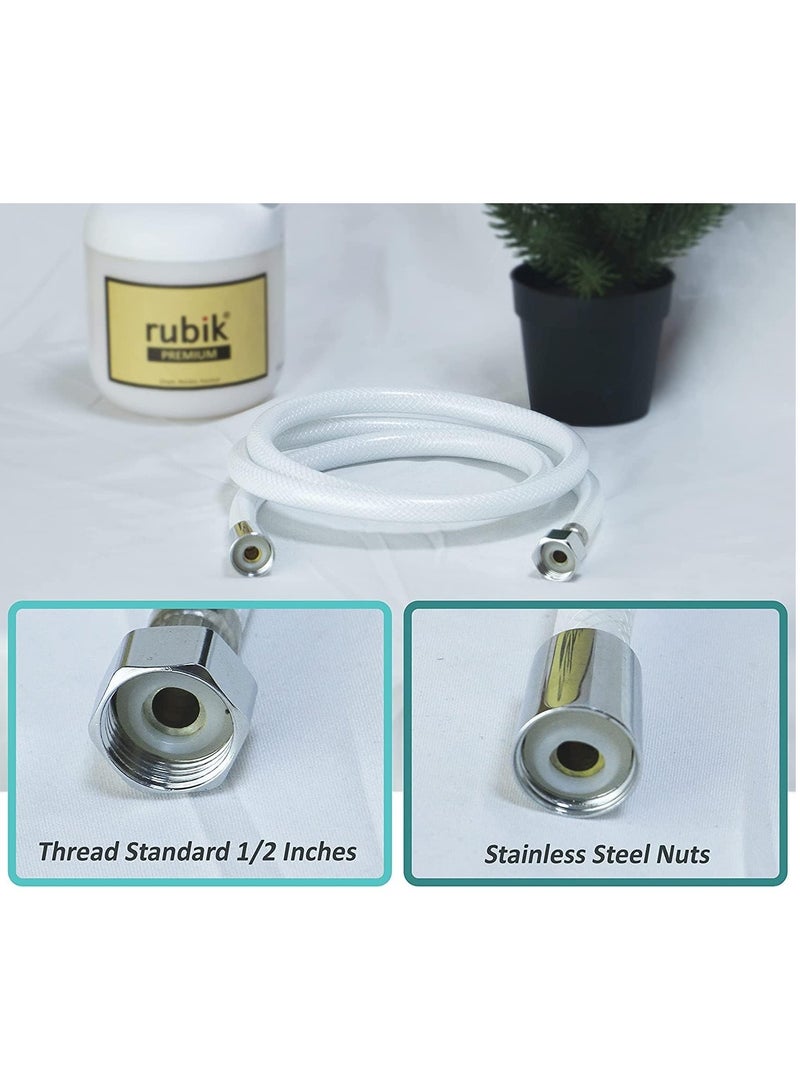 Rubik Shattaf Shower Hose Pipe with Metal connector, High Pressure Anti-twist PVC Explosion-Proof Encryption Bidet Hose (5 Meter) - Image 2