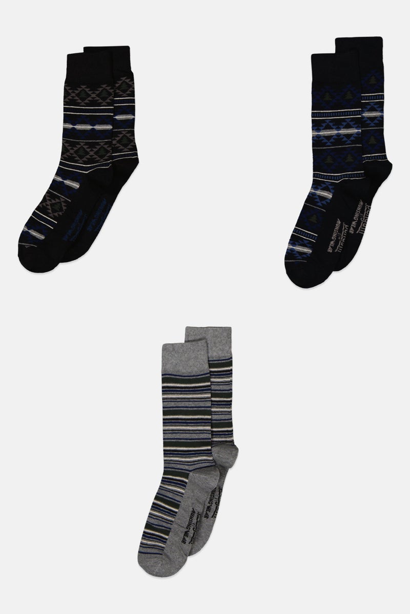 Original Penguin Men 3 Pairs Stripe Crew Socks, Multicolor - Image 3