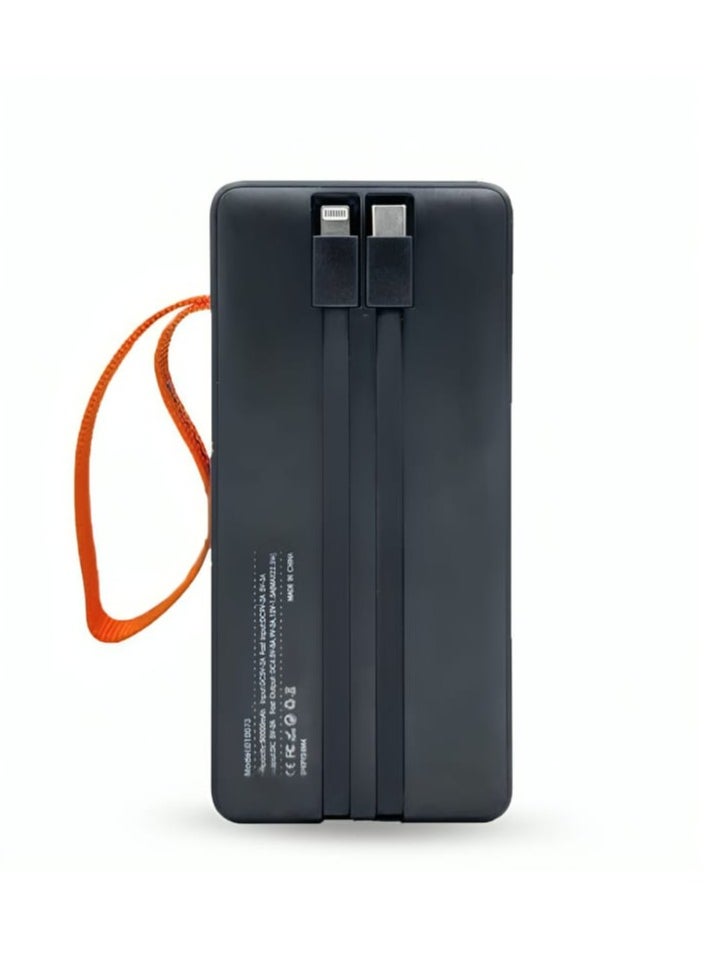 50000mAh Power Bank with 2 Built-in Cables and 22.5W Hanging Cord and Display Screen