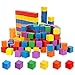 Rocutus Cube Blocks 200 Pack Colorful Square Wooden Building Blocks Baby Shower Decorating Cubes Puzzle Making and DIY Craft - Image 3