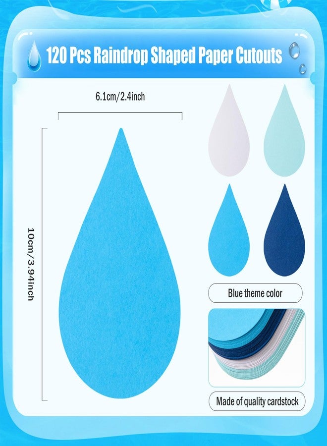 MixTeach 120 Pcs Raindrop Paper Cutouts - Image 2