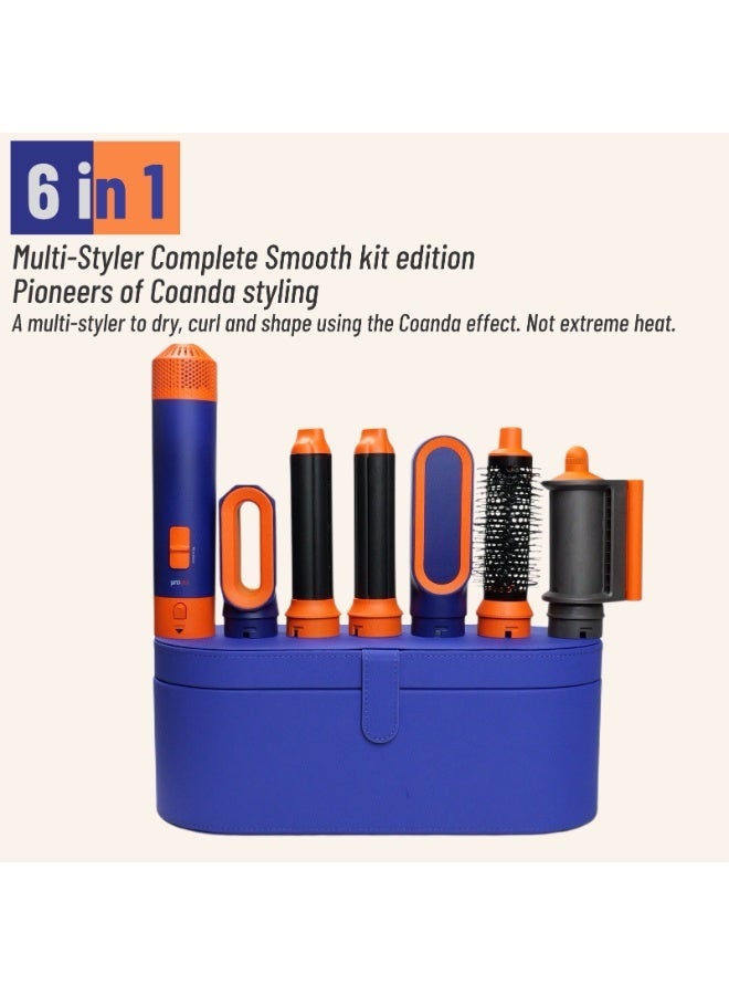 إنزو ENZO En-4133 6-in-1 Hair Styler Set– Supersonic Airwrap Dryer with Curling Barrels, Volumizing Brushes & Smoothing Comb-Blue colour - Image 3