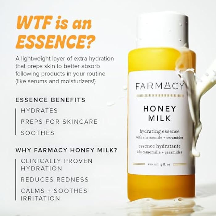 Farmacy Hydrating Essence - Hydrating Honey Milk Toner + Facial Essence to Soothe, Moisturize and Strengthen Skin Barrier - Preps Complexion for Skincare Products or Makeup Application (10ml) - Image 3