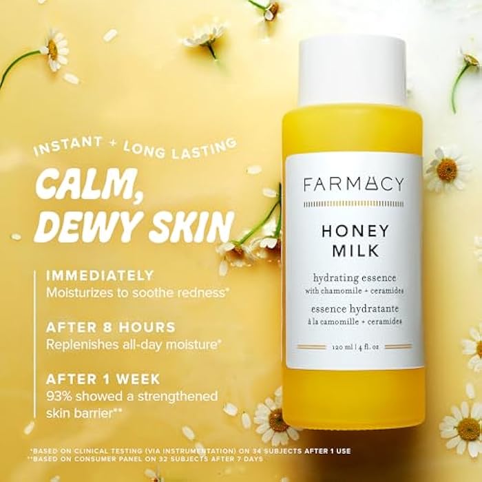 Farmacy Hydrating Essence - Hydrating Honey Milk Toner + Facial Essence to Soothe, Moisturize and Strengthen Skin Barrier - Preps Complexion for Skincare Products or Makeup Application (10ml) - Image 5