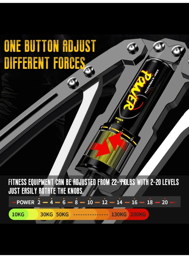 Generic Twister Arm Exerciser - Adjustable 22-440lbs Hydraulic Power/Home Chest Expander/Shoulder Muscle Training Fitness Equipment/Arm Enhanced Exercise Strengthener[Black]  - Image 3