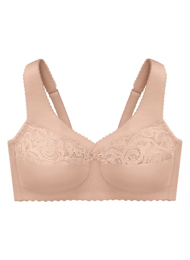 Glamorise Full Figure Plus Size MagicLift Cotton Support Bra Wirefree #1001 Café - Image 3