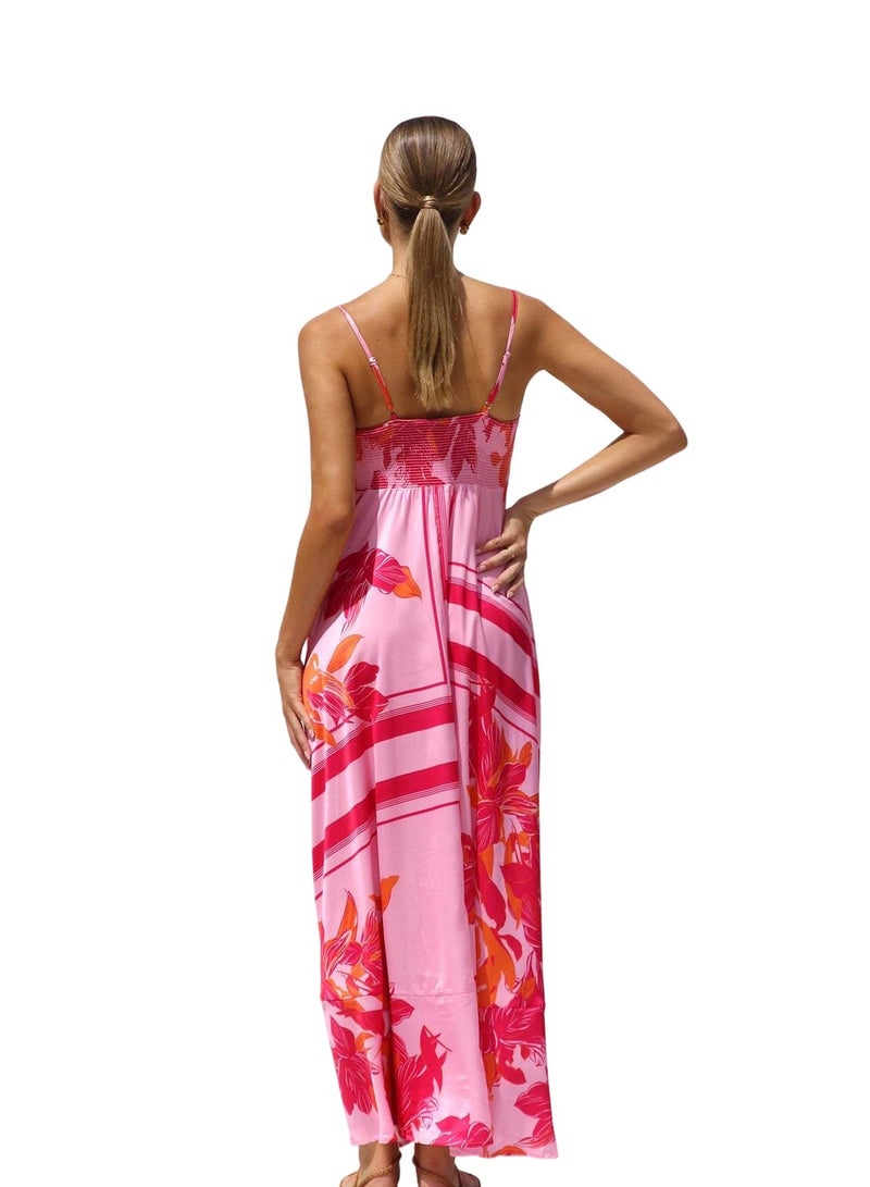 Fashion Printed Backless Sling Sexy High Waist Dress Women - Image 3