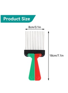 KASTWAVE 3 قطع من مشط معدني، مقبض قابل للطي محمول بأسنان واسعة للنساء والرجال  - Image 2