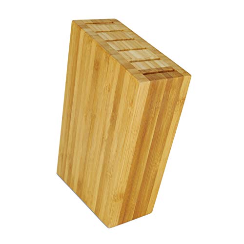 Shun Bamboo Steak Knife Block, 6 Slot Sidecar Steak Knife Holder, Made from Genuine Bamboo, Kitchen Storage for Professional and Home Chefs - Image 1