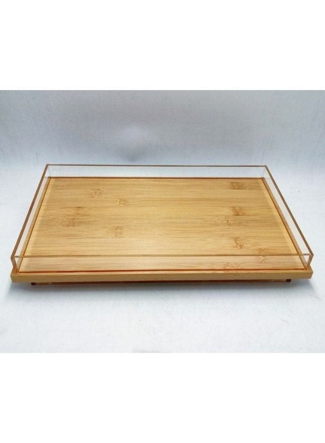 صينية تقديم من الاكريليك والبامبو، منظم صينية لطاولة الطعام والقهوة على سطح الطاولة، الافطار، ارجل تفتح وتغلق 42سم - Image 4
