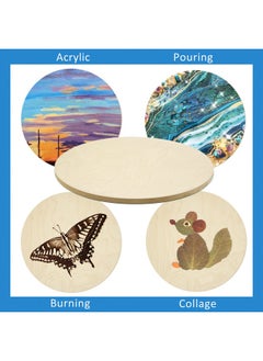 Falling In art Falling in Art Unfinished Round Birch Wood Panels Kit for Painting, Wooden Canvas 2 Pack of 24 Studio 3/4" Deep, Cradle Boards for Pouring, Art, Crafts, Burning and More  - Image 3