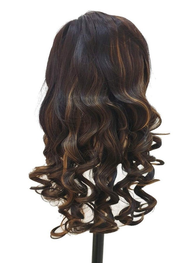 Foreign Holics Imported Full Head Hair Wigs For Women Brown With Golden Highlighted (Pack of 1) - Image 3