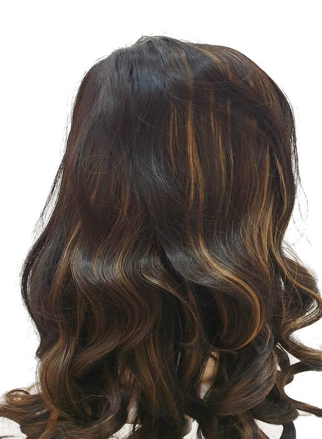 Foreign Holics Imported Full Head Hair Wigs For Women Brown With Golden Highlighted (Pack of 1) - Image 4