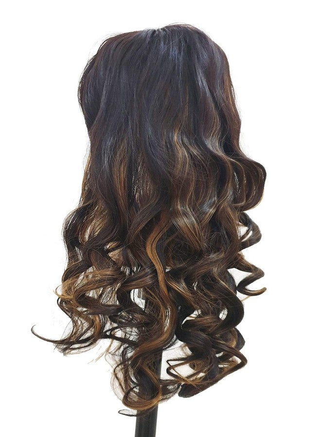 Foreign Holics Imported Full Head Hair Wigs For Women Brown With Golden Highlighted (Pack of 1) - Image 5