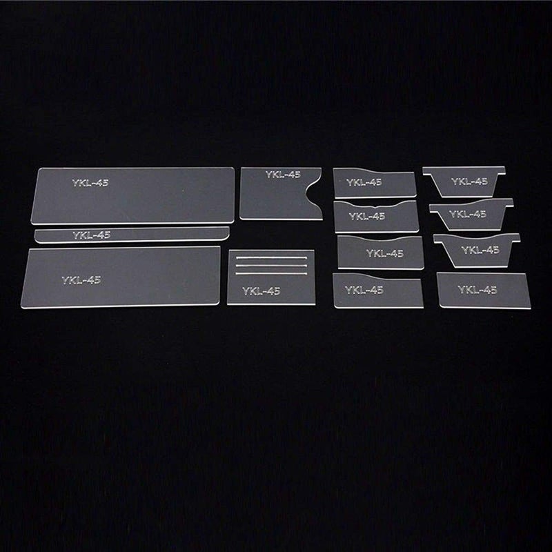 SMTHOME 13X Clear Acrylic Wallet Pattern Stencil Template Drawings Set Leather Hand Craft DIY Tool - Image 4