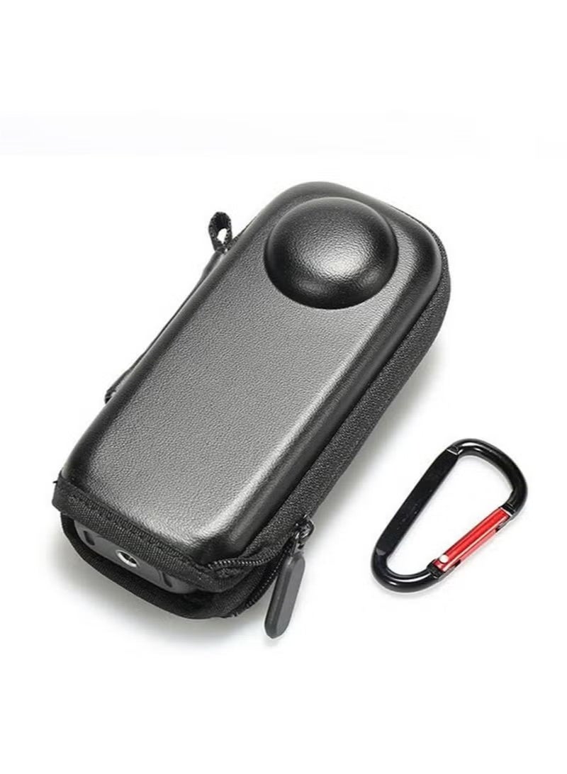 Mini Storage Case/PU Protective Case for Insta360 X5/X4 Bottom Opening Design with Climbing Buckle Stain Resistant Waterproof Impact Resistant - Image 1