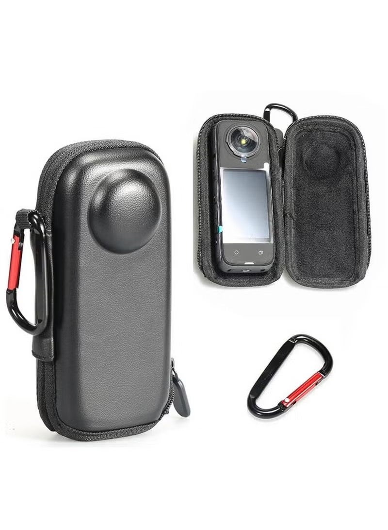 Mini Storage Case/PU Protective Case for Insta360 X5/X4 Bottom Opening Design with Climbing Buckle Stain Resistant Waterproof Impact Resistant - Image 5