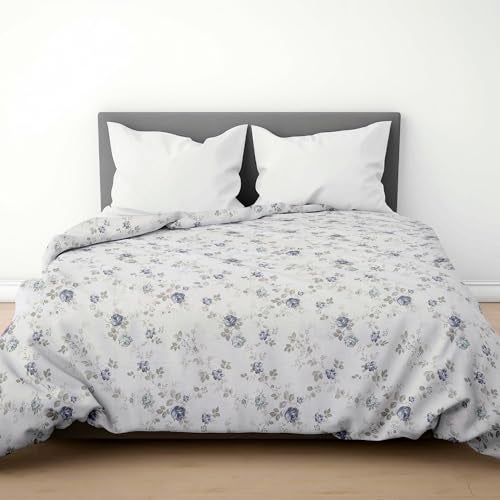LINENWALAS Premium Printed 100% Cotton Duvet Cover for Double Bed | Double Size Comforter Cover |Rajai Cover | Quilt Cover with Zipper Closure 90 x 100 Inches (Blue Sapphire, Double Size) - Image 1