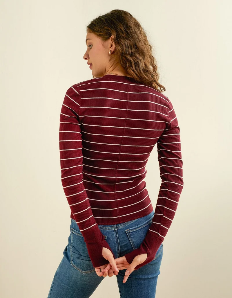 American Eagle  AE Long Sleeve Henley T-Shirt for Men | Best Price UAE