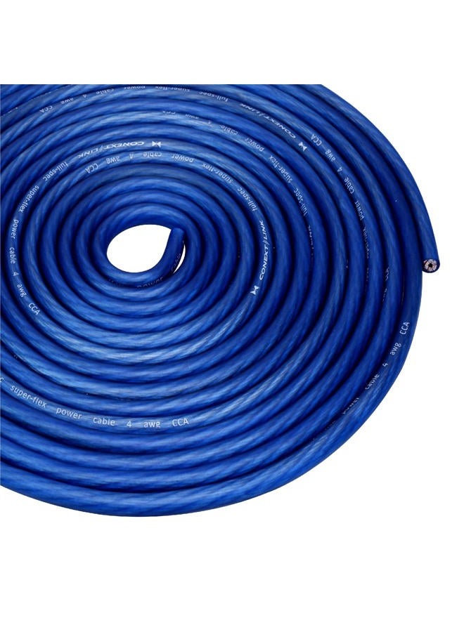 Conext Link 5 ft 4 GA Gauge AWG Car Amplifier Battery Power Cable Ground Wire CCA Frost Blue （10827） - Image 1