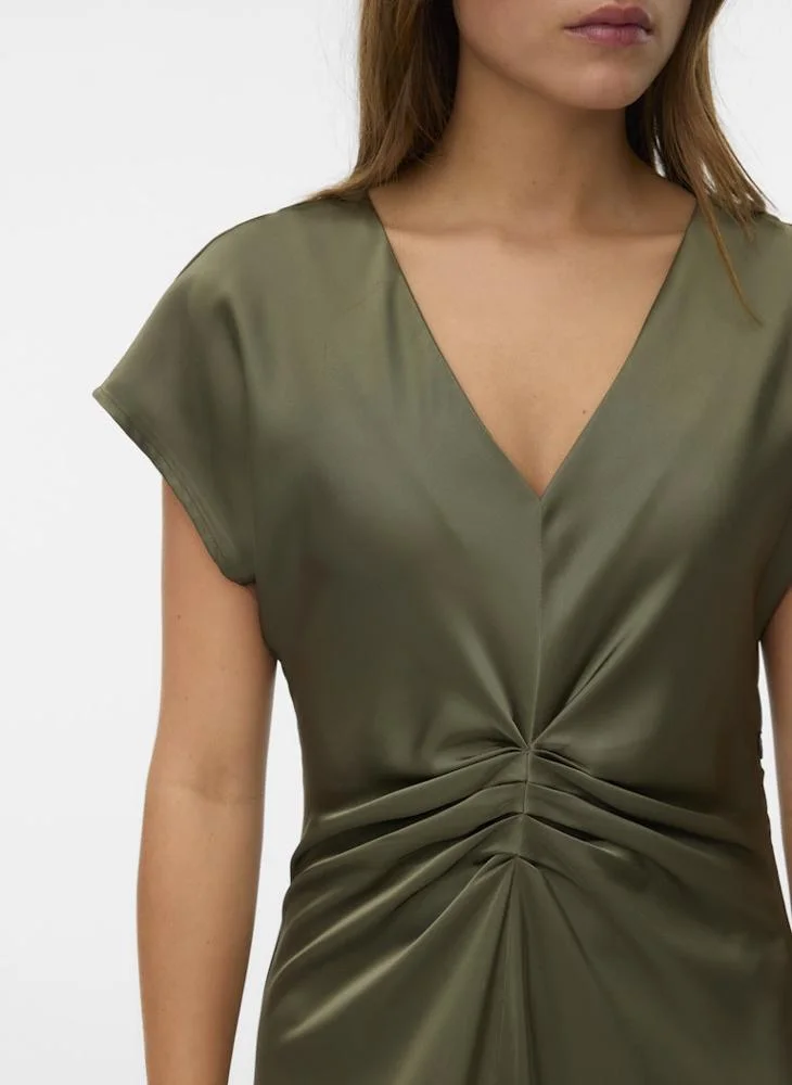 Vero Moda  V-Neck Short Sleeve Dress for Women | Best Price UAE