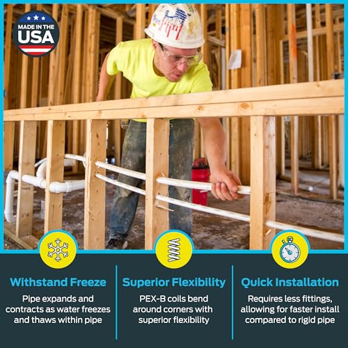 SharkBite U860W25, White PEX-B Pipe-Potable Water, 1/2 Inch, 25 Ft - Image 3