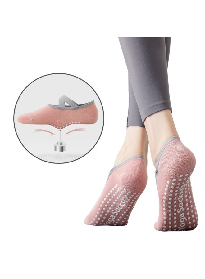 Sports non-slip socks indoor special yoga socks silicone non-slip breathable solid color women's boat socks Pilates socks(Beige+Black+Gray) - Image 5